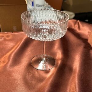 Nespresso Elegant Clear Glass Ribbed Coupe Glass Set of Two